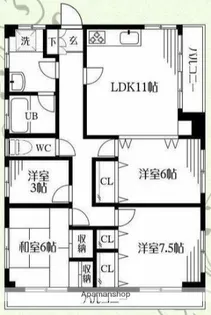 ラベンダーコート【3階】の間取り