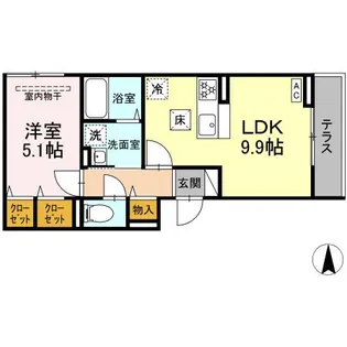 D PAINA 矢向【1階】の間取り
