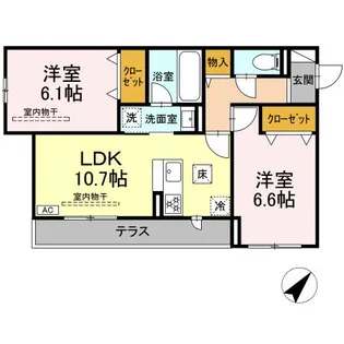 レヴリ広野【1階】の間取り