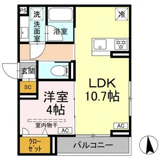 D PAINA 犬蔵【3階】の間取り