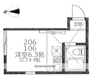 ユナイト北加瀬ラムズゲート【1階】の間取り