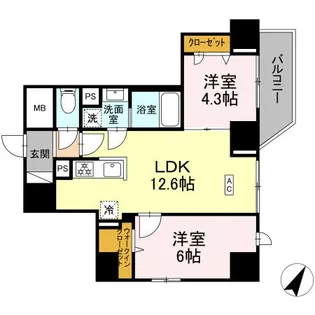 K.H.Mビル【3階】の間取り