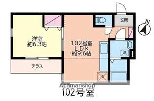 サンス馬場【1階】の間取り