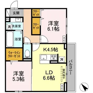 エリオント共和【2階】の間取り