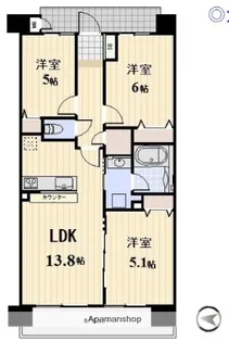プロスペクト川崎【12階】の間取り