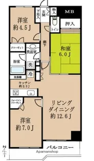 グレイスガーデン多摩川【12階】の間取り