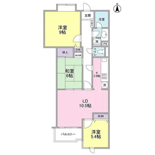 神奈川県横浜市港北区大豆戸町【マンション】の間取り