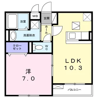 モーションブルー・K【1階】の間取り