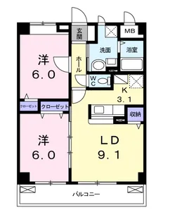 クラール 青葉【3階】の間取り