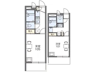レオパレスK・Y【1階】の間取り