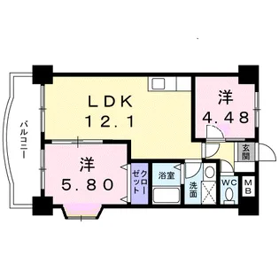 レポサール弥勒寺【4階】の間取り