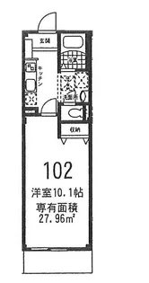 グランエール【102号室号室】の間取り