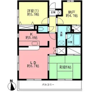 シャトレー上落合【3階】の間取り