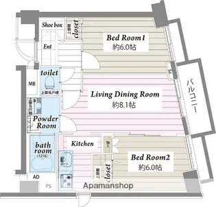 アメニティ55【7階】の間取り
