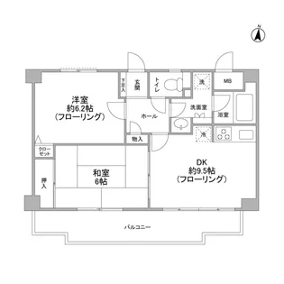 クリフサイド中川【4階】の間取り