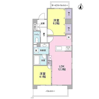 ディアレンス高島台【4階】の間取り