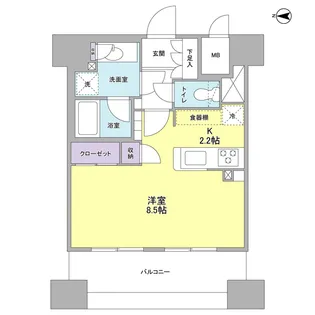 スタイリオ横浜反町【8階】の間取り