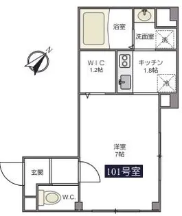 ビューノ・ルミエール・鶴見【101号室号室】の間取り