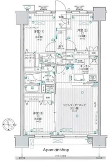 神奈川県厚木市水引2丁目【マンション】の間取り