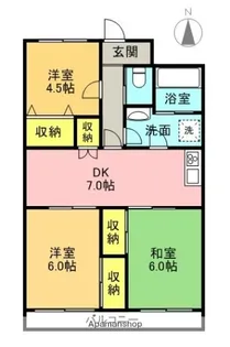 神奈川県厚木市旭町5丁目【マンション】の間取り