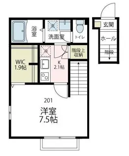 メリーヒルズ【201号室号室】の間取り