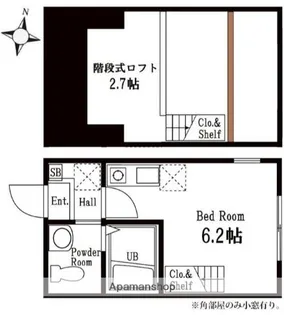 ハーミットクラブハウス大倉山Ⅱ B棟【1階】の間取り