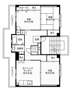 ビレッジハウス大島1号棟【4階】の間取り