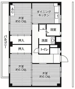 ビレッジハウス阿久和7号棟【4階】の間取り