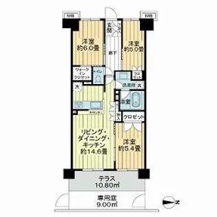 アクアブリーズ川崎【1階】の間取り