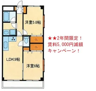 ラフィネ北寺尾【103号室号室】の間取り