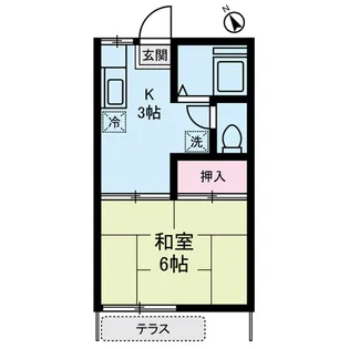 美登利ハイツ【1階】の間取り
