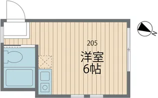 ユナイト井土ヶ谷 サンディアゴの杜【205号室号室】の間取り
