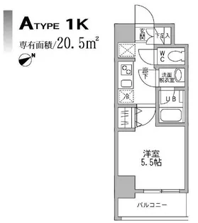 パークフラッツ横濱平沼橋【6階】の間取り