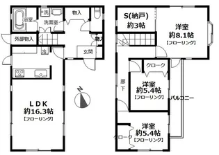 神奈川県横浜市鶴見区東寺尾1丁目【一戸建】の間取り
