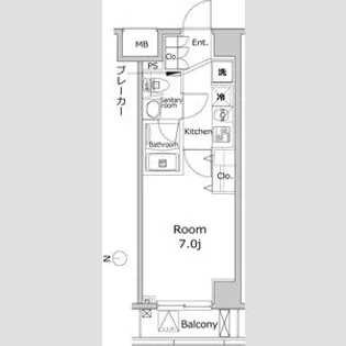 プレミアムキューブ大岡山【2階】の間取り