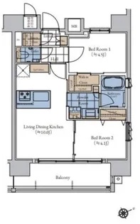 エスティメゾン大森【13階】の間取り
