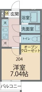 カインドネス矢部【204号室号室】の間取り
