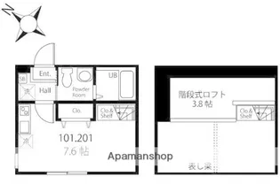 ハーミットクラブハウス西横浜V【1階】の間取り