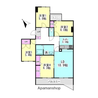 ライムライト松風台Ⅲ【3階】の間取り