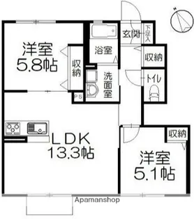 ウィンヴィレッジ【1階】の間取り