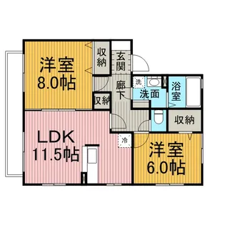 リビングタウン大和南 D【1階】の間取り