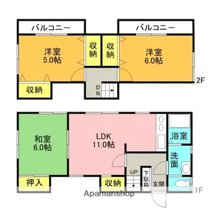 上倉田町相澤貸家【1階】の間取り