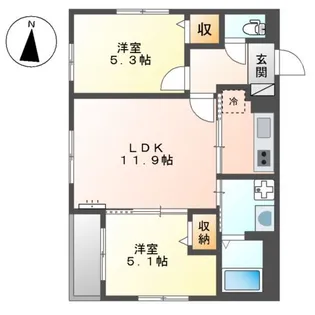LUZ SOLAR(ルス ソラール)【1階】の間取り