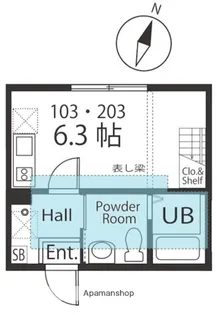 ハーミットクラブハウス ブローテ【1階】の間取り
