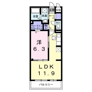 パレス アルカディア【1階】の間取り