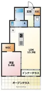 リ ヴィラージュ【1階】の間取り