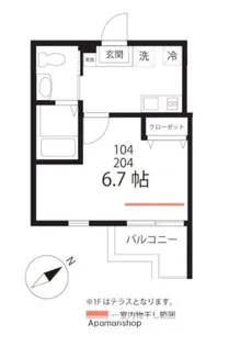 ハーミットクラブハウス三ツ沢下町A号棟(仮)【1階】の間取り