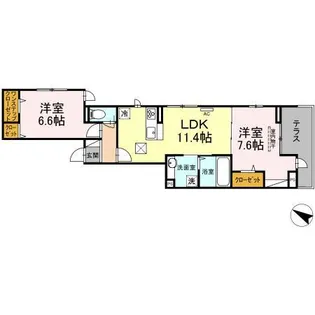 VILLA GLYCINE【1階】の間取り