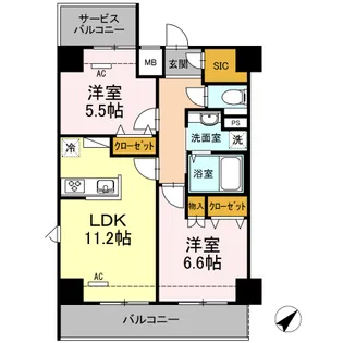 ノーブル・ボヌール【5階】の間取り