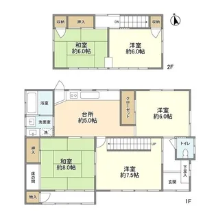 神奈川県横浜市栄区桂台西1丁目【一戸建】の間取り